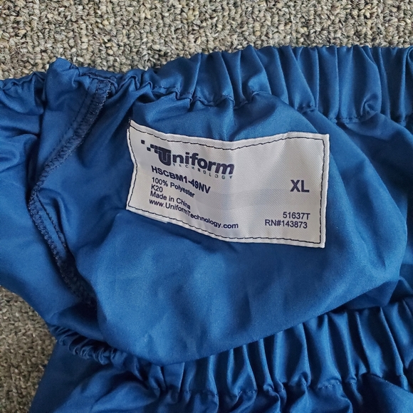 Womens Scrub Pants Blue Elastic Waist Stretch Jogger Adult Medical - 2 Pants - Picture 3 of 6